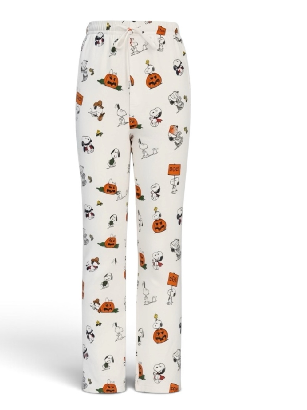 Women’s White Charlie Brown Halloween Print Lounge Pants
